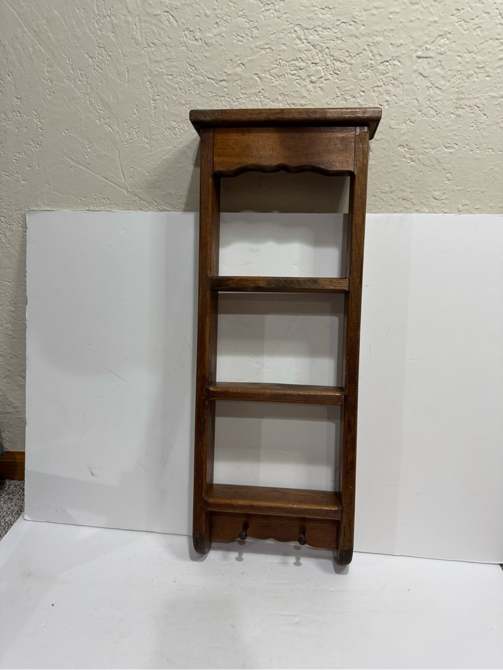 Vintage Wooden Wall-Hanging Display Shelf